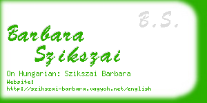 barbara szikszai business card
